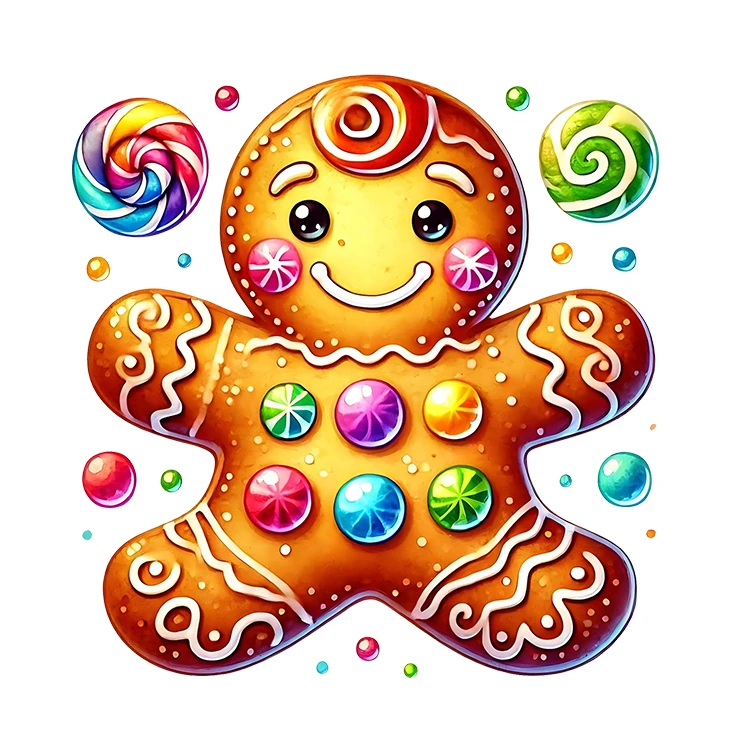 استیکر پارچه و لباس پاد آفرین مدل کریسمس طرح کوکی بیسکویت کد S3071