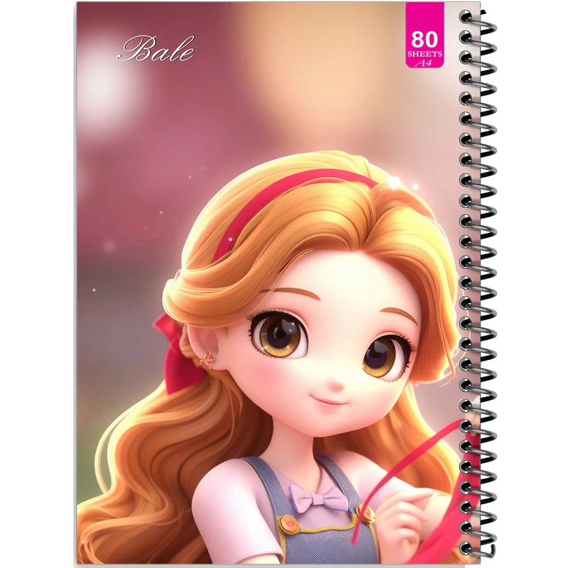 دفتر نقاشی 80 برگ بله مدل رحلی طرح فانتزی دخترانه کد A4-M463