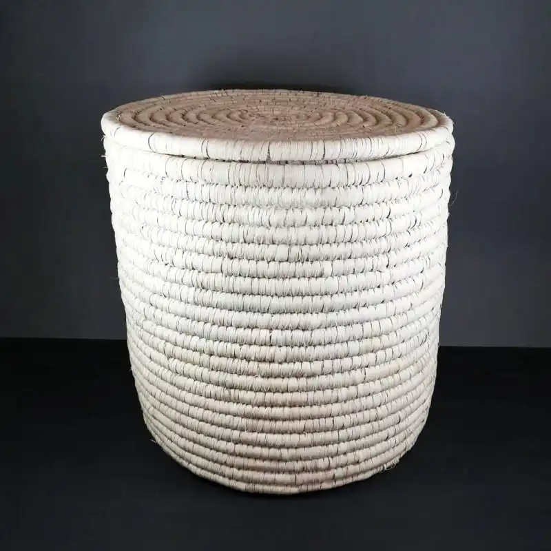 سطل برنج حصیری مدل استوانه‌ای کد 10