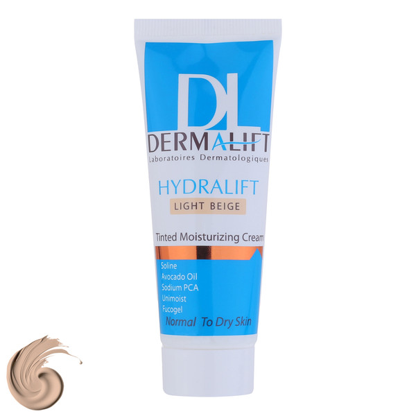 کرم مرطوب کننده رنگی صورت درمالیفت مدل HYDRALIFT مناسب پوست‌های خشک و معمولی حجم 40 میلی لیتر