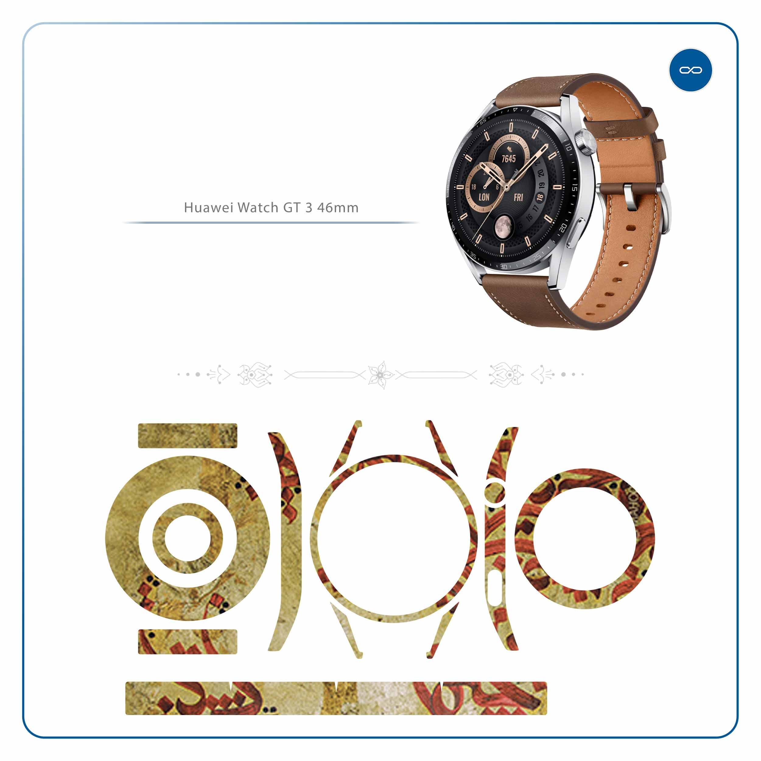 برچسب ماهوت طرح Nastaliq-5 مناسب برای ساعت هوشمند هوآوی Watch GT 3 46mm