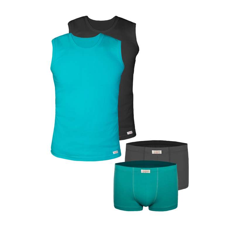 ست شورت و زیرپوش مردانه پنبینه مدل 07 مجموعه 2 عددی