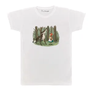 تی شرت آستین کوتاه بچگانه پرمانه طرح شنل قرمزی کد pmt.6213