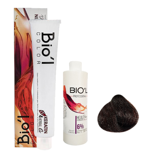 کیت رنگ مو بیول سری BURGUNDY RED شماره 4.65 حجم 100 میلی لیتر رنگ شرابی قرمز ماهاگونی متوسط