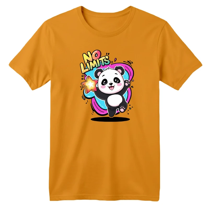 تی‌شرت آستین کوتاه لانگ بچگانه مدل پاندا خوشحال