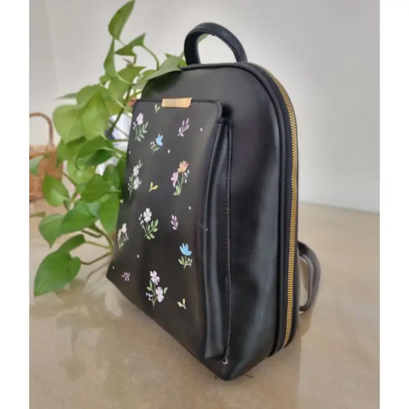 کوله پشتی زنانه مدل نقاشی گل گلی کد 192