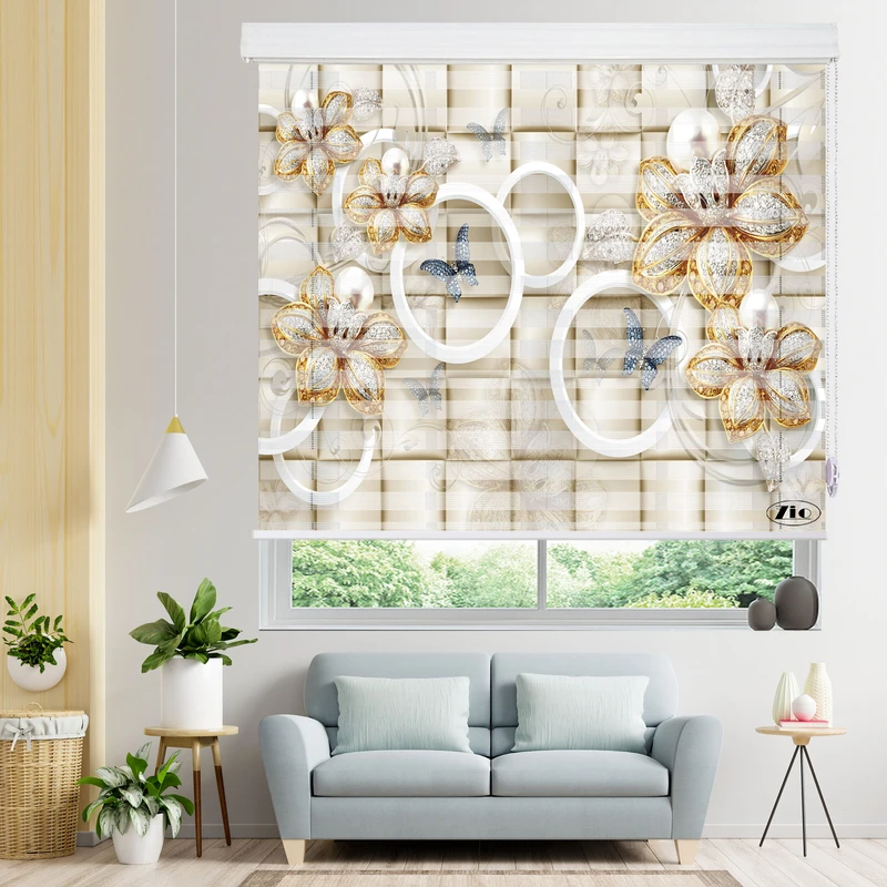 پرده زبرا زیو مدل 3D-1030 سایز 200x200 سانتی متر