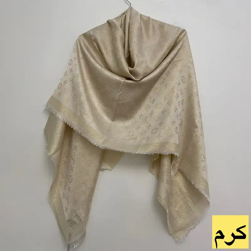 روسری زنانه مدل نخی ژاکارد لمه دار وارداتی اعلا طرح لویی ویتون