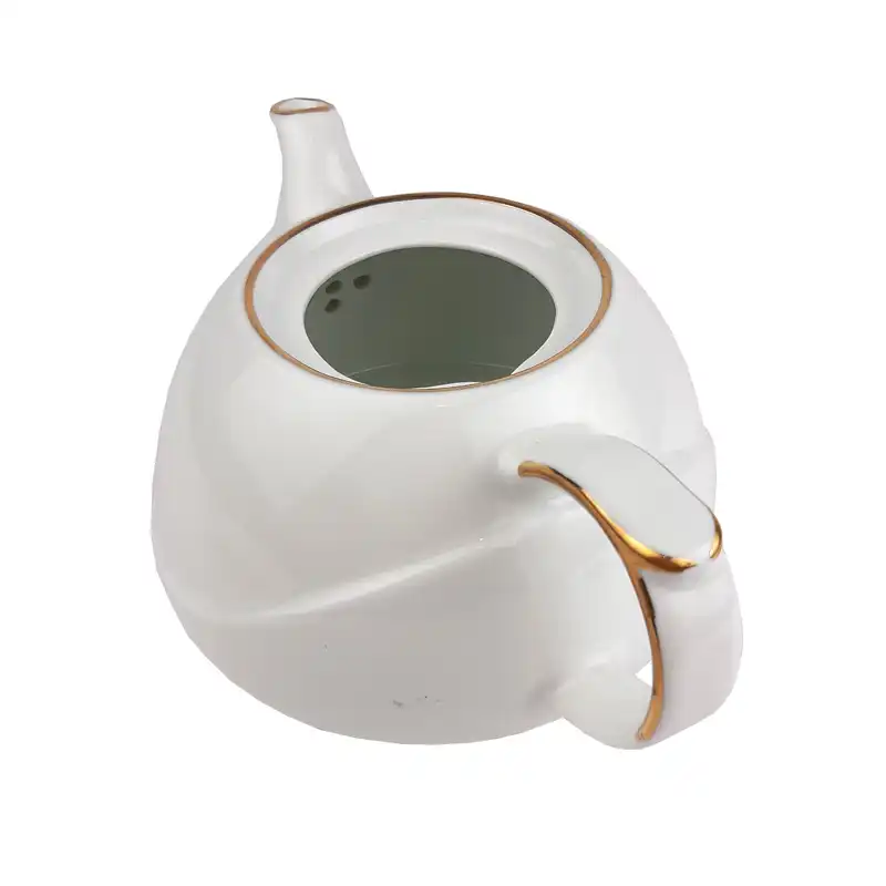 قوری لوریان چینی مدل بهار ساده خط طلا کد 701