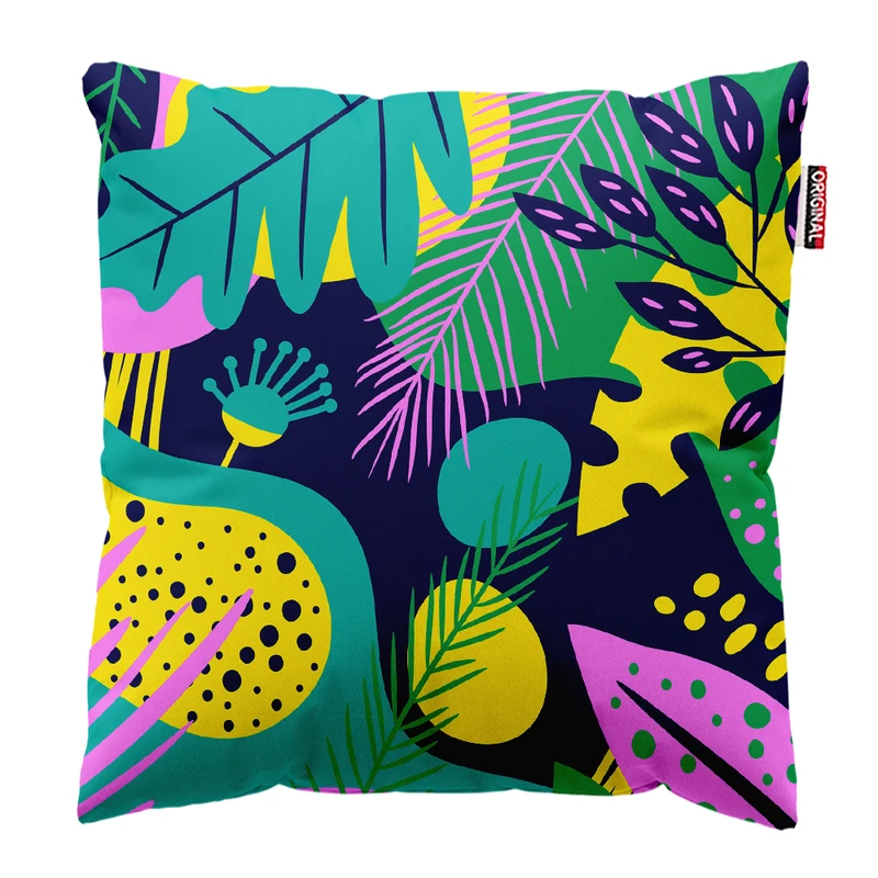 کوسن پاد آفرین مدل فانتزی طرح گل و برگ کد PK402051 سایز 40*40 سانتی متر