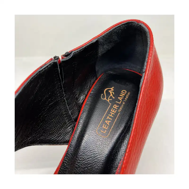 صندل زنانه سرزمین چرم کد 1415 رنگ قرمز