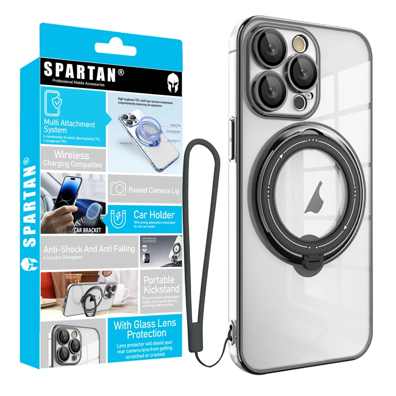 کاور اسپارتان مدل Ring Stand Strap مناسب برای گوشی موبایل اپل iPhone 16 Pro به همراه بند