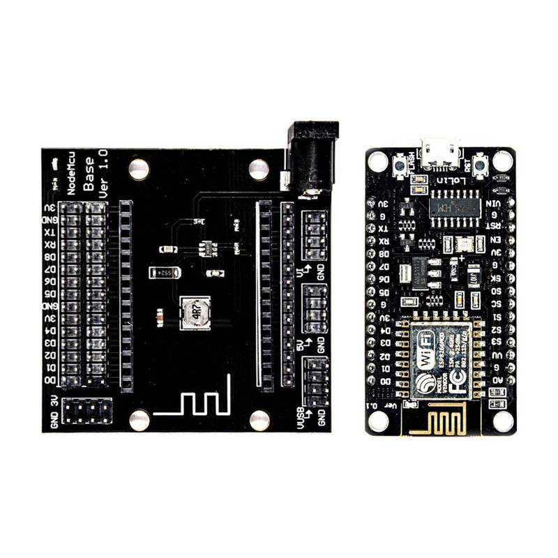 برد وایفای مدل Esp8266 nodemcu به همراه برد پایه