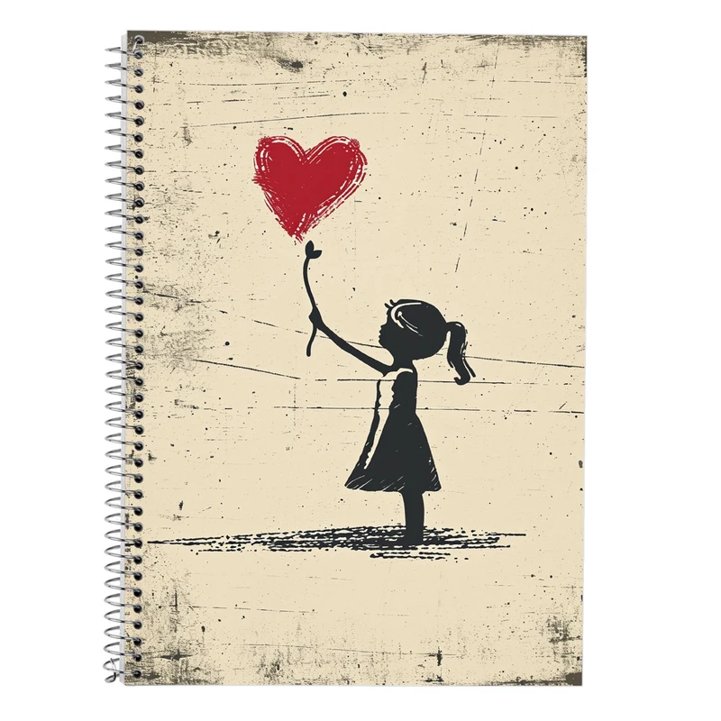 دفتر زبان 50 برگ مدوپد مدل دو خط طرح عاشقانه love کد DF14079