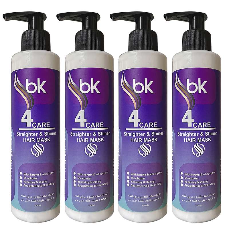 ماسک تقویت کننده و ترمیم کننده مو بی کی مدل 4care حجم 200 میلی لیتر مجموعه 4 عددی