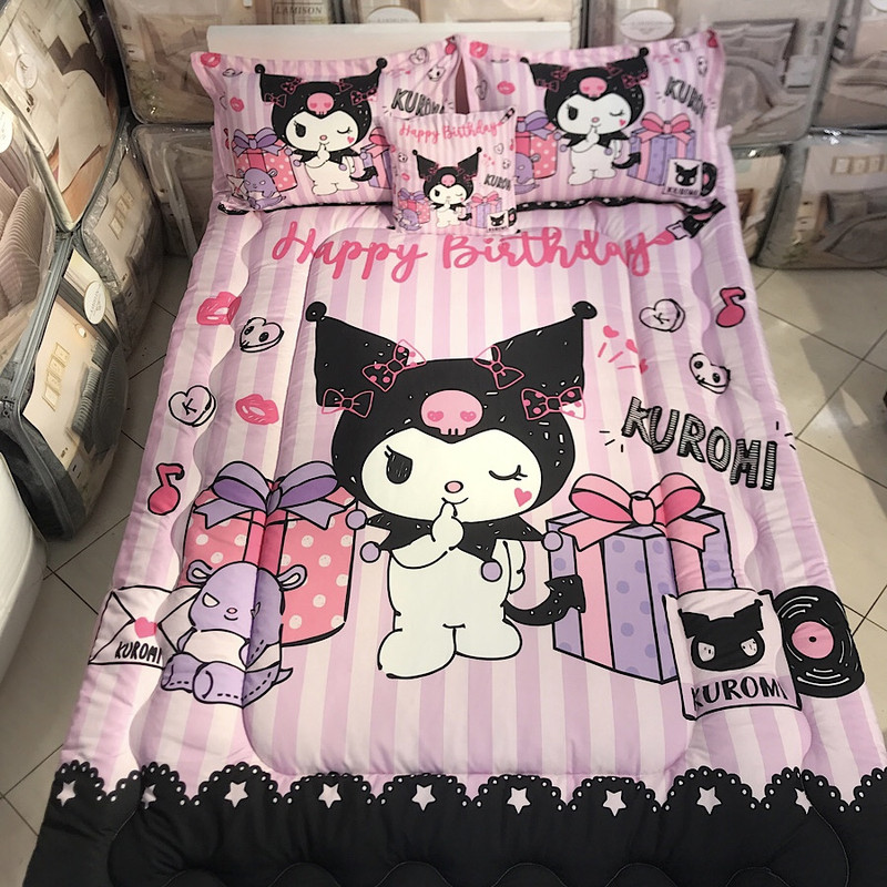 سرویس خواب مدل کرومی kuromi مهربون 01 یک نفره 5 تکه