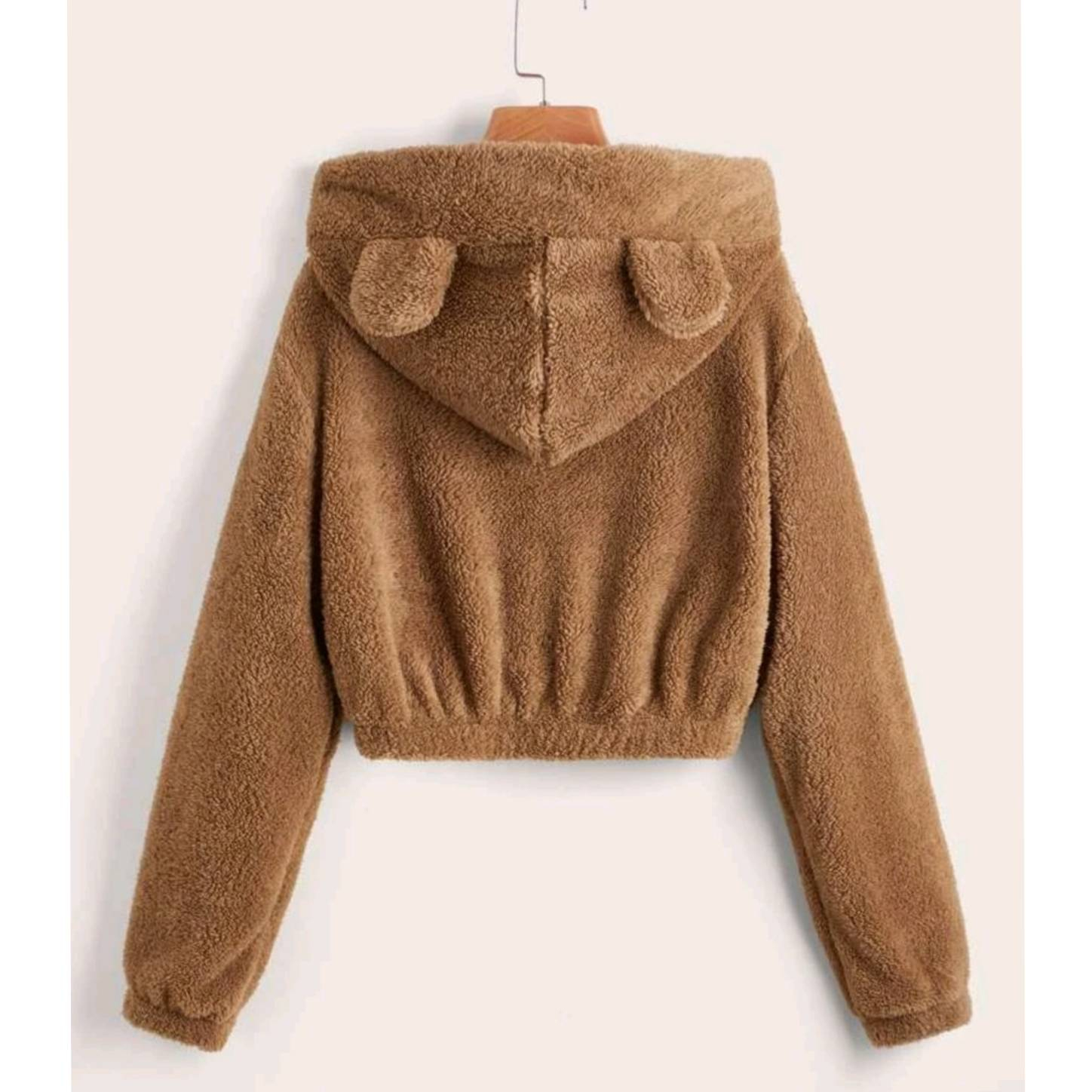 هودی زنانه مدل خرسی پشمی