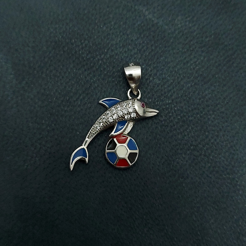 آویز گردنبند نقره زنانه مدل دلفین کد VM8594 آویز گردنبند نقره زنانه مدل دلفین کد VM8594