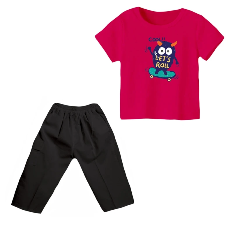 ست تی شرت و شلوارک پسرانه مدل میکروب