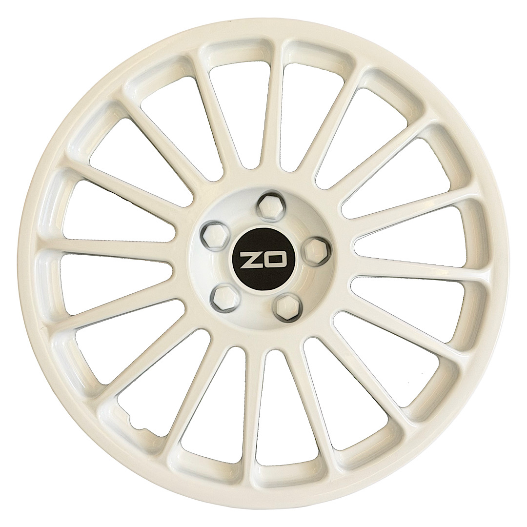 قالپاق چرخ پویا صنعت مدل OZ WHITE سایز 14 اینچ مناسب برای پژو 206 مجموعه 4 عددی