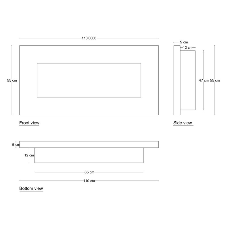 شومینه دیواری برقی شومینه بیستون مدل H.C_110_T_L4.bs