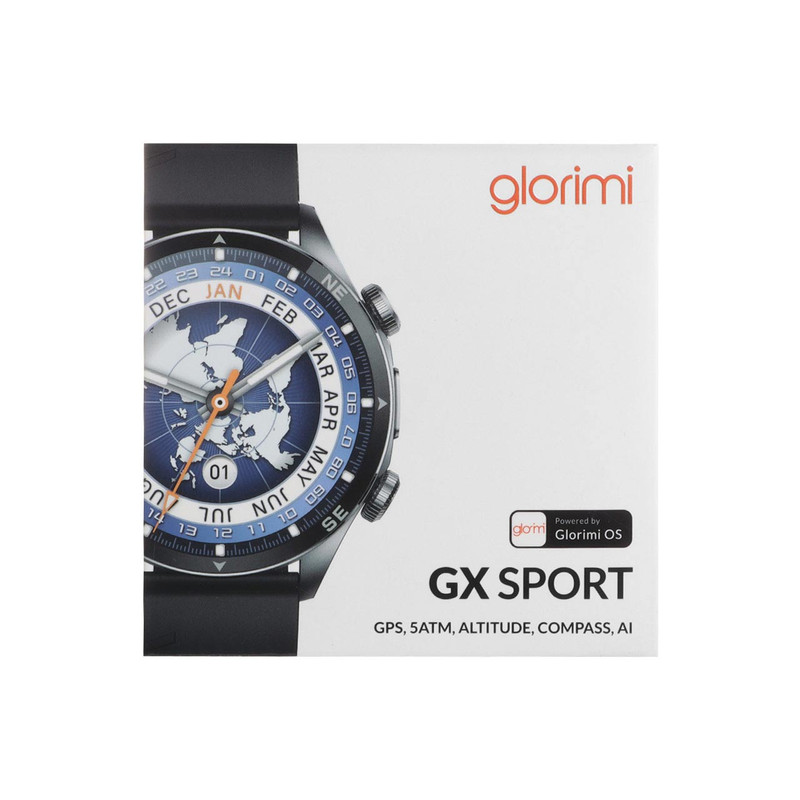 ساعت هوشمند 44 میلی متری گلوریمی مدل MAN SEAMLESS GX SPORT SMART با بند سیلیکونی
