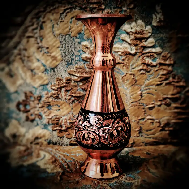 گلدان مسی مدل الماس تراش کد ja1601