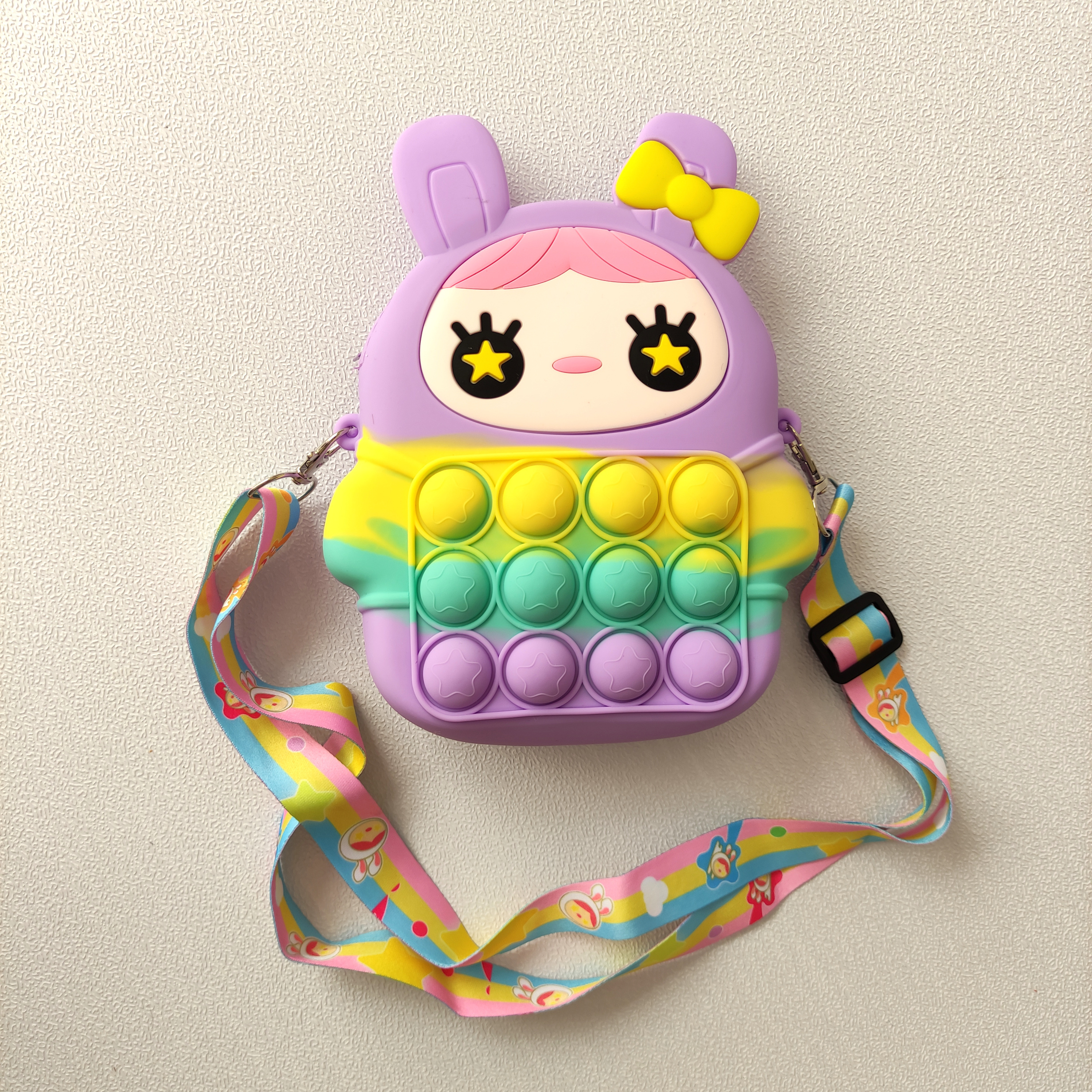 کیف رودوشی دخترانه مدل پاپیتی طرح سیلیکونی کد 327