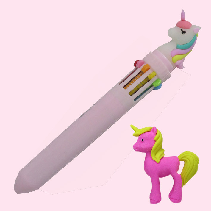 خودکار مدل فانتزی 10 رنگ طرح اسب تک شاخ کد pl