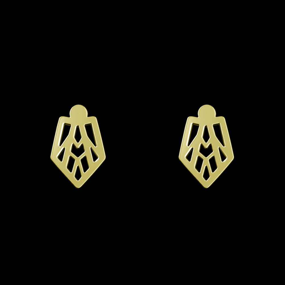 گوشواره طلا 18 عیار زنانه مدوپد مدل هندسی کد GA1-10075