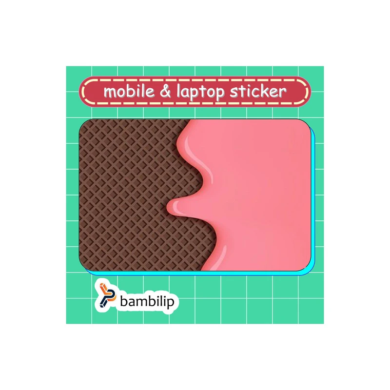 استیکر بامبیلیپ مدل کارت عابر طرح بستنی توت فرنگی کد 7473220