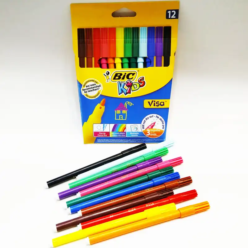 ماژیک رنگ آمیزی 12 رنگ بیک مدل VISA کد S6