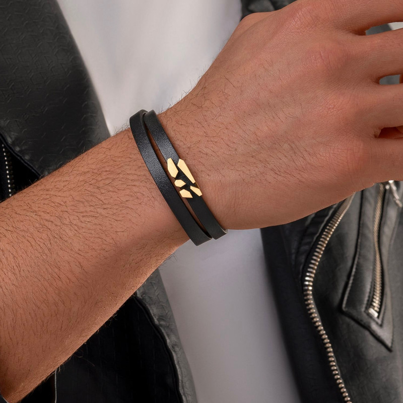 دستبند طلا 18 عیار مردانه تاج مدل چکاو