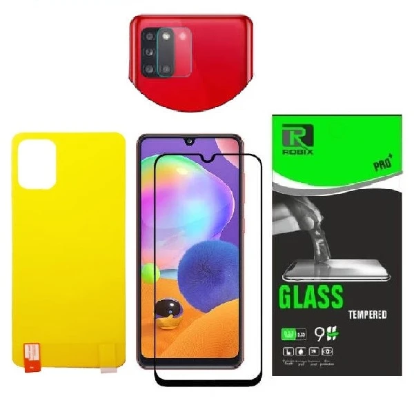 محافظ صفحه نمایش روبیکس مدل FL-A51 مناسب برای گوشی موبایل سامسونگ Galaxy A51 به همراه محافظ پشت گوشی و محافظ لنز دوربین