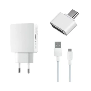 شارژر دیواری مدل HW-050200E3W به همراه کابل تبدیل USB-C  و مبدل USB-C
