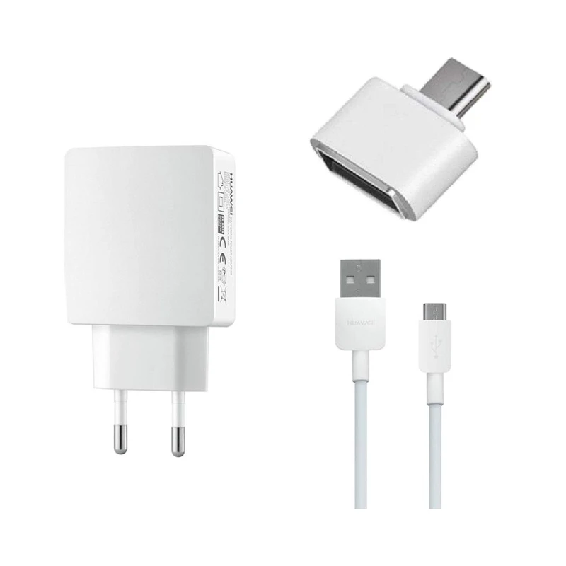 شارژر دیواری مدل HW-050200E3W به همراه کابل تبدیل USB-C  و مبدل USB-C