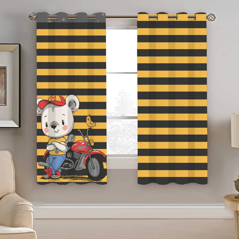 پرده نیروانا طرح خرسی پسرونه مدل مخمل کد 5095 سایز 140×200 سانتی متر