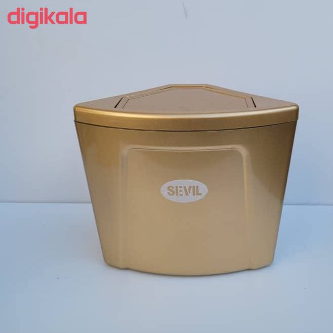 ست سطل زباله و فرچه مدل دیواری سویل کد 112