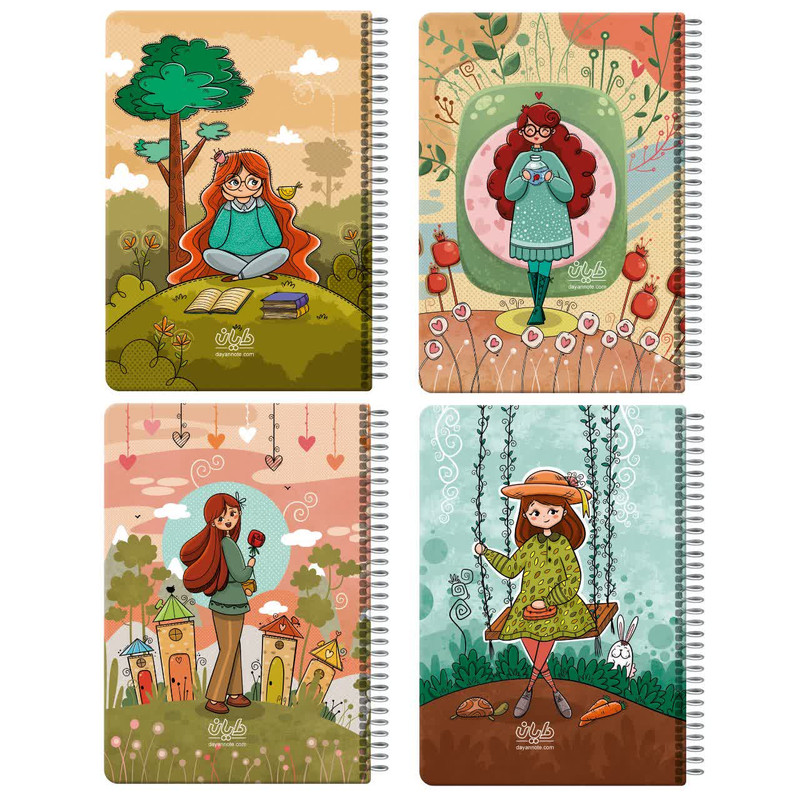 دفتر مشق 50 برگ دایان مدل حاشیه دار کد 43541 بسته 4 عددی