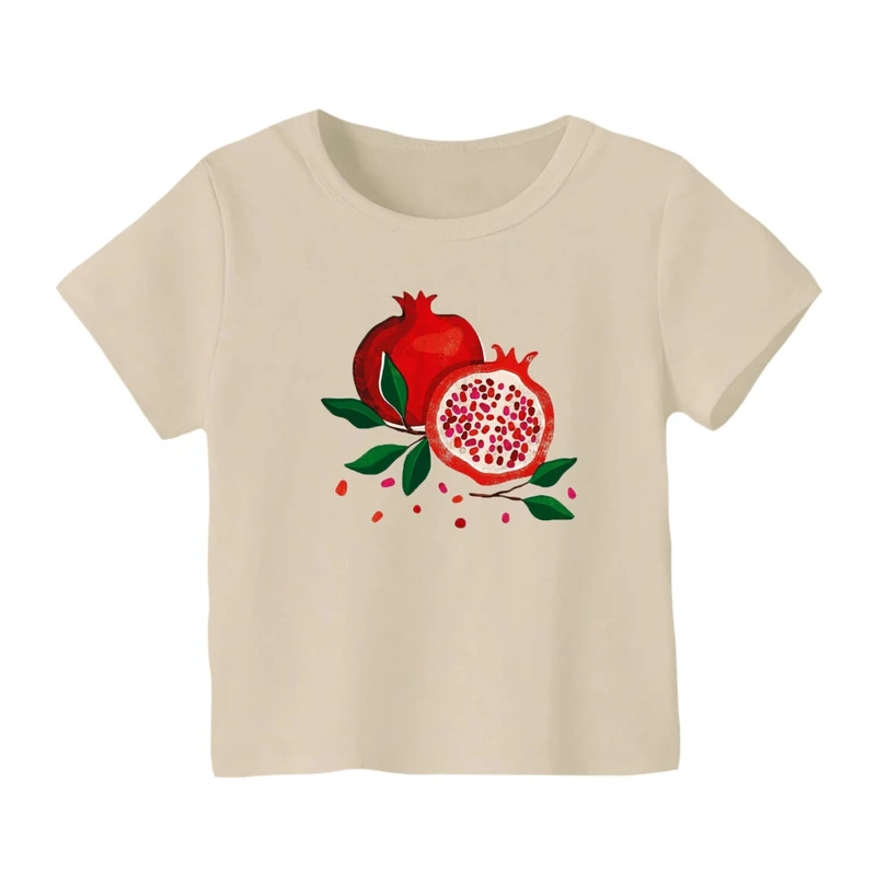 تی شرت آستین کوتاه بچگانه مدل انار یلدایی کد 1