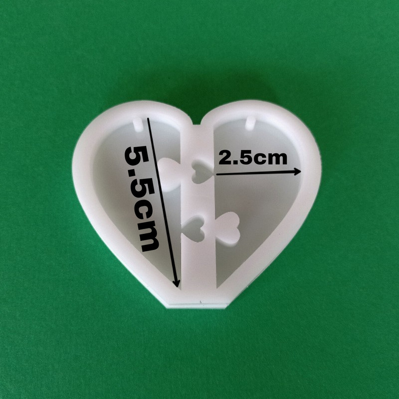 قالب رزین مدل آویز قلب دوتکه طرح لاو