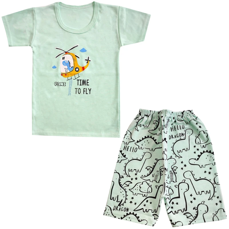 ست تی شرت و شلوارک نوزادی مدل هلی کوپتر کد 3960