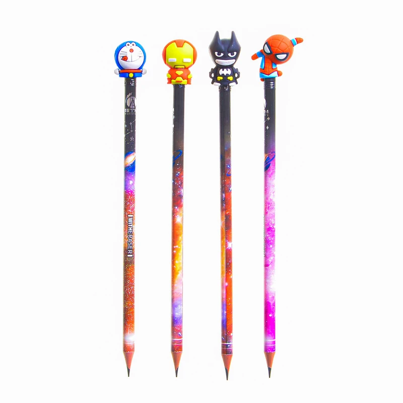 مداد مشکی با درجه سختی HB طرح جنگجویان بسته 4 عددی