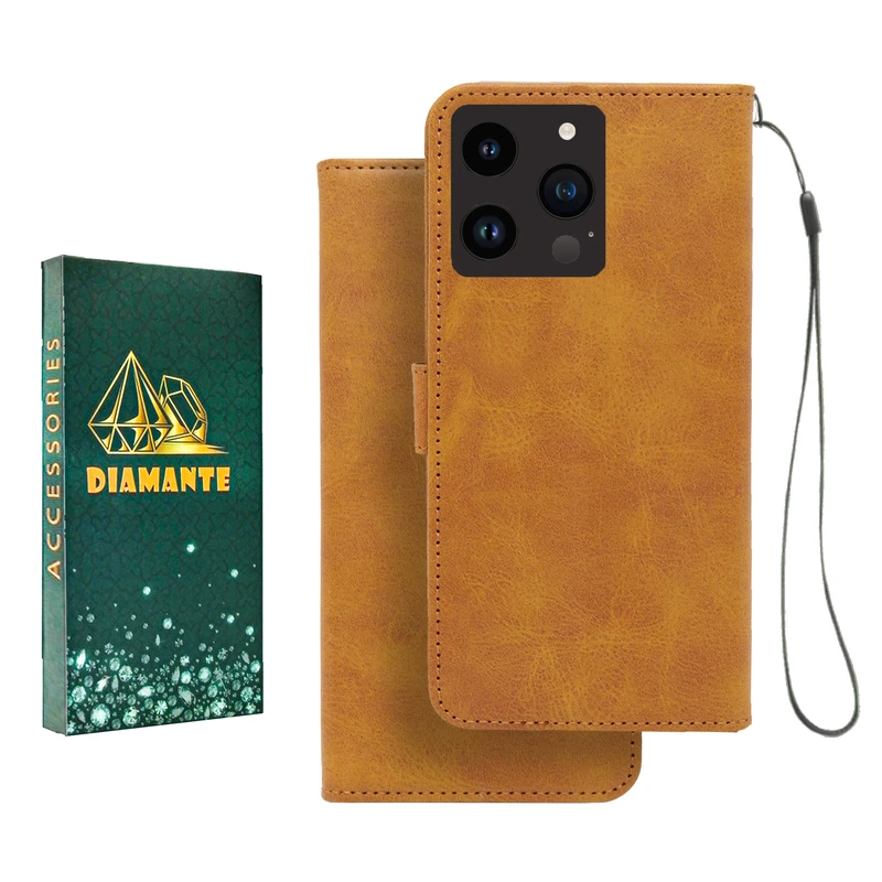 کیف کلاسوری دیامانته مدل Mortand Gn مناسب برای گوشی موبایل اپل iPhone 16 Pro Max به همراه بندآویز