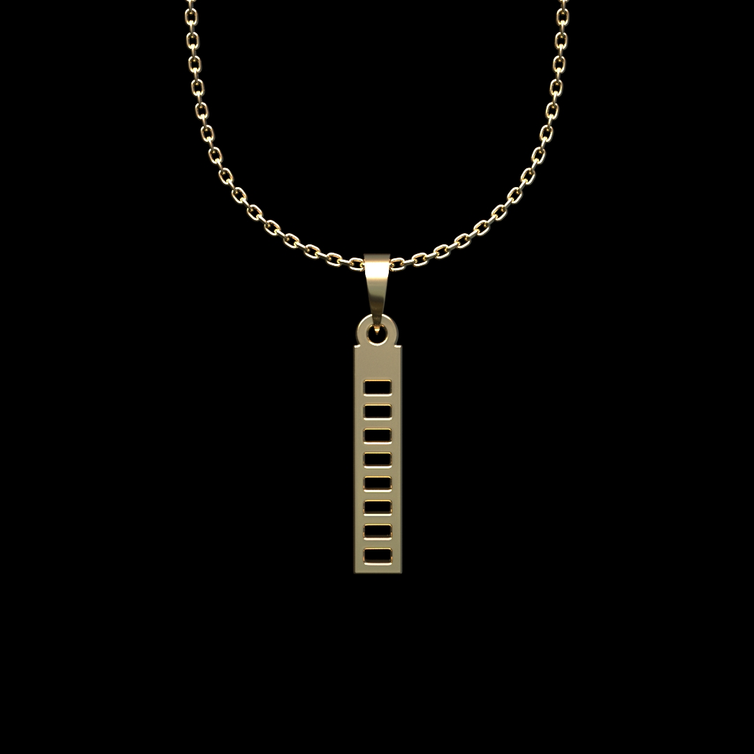 گردنبند طلا 18 عیار زنانه مدوپد مدل مستطیل کد II2-1-1198