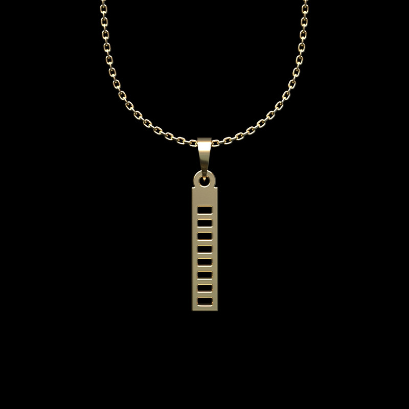 گردنبند طلا 18 عیار زنانه مدوپد مدل مستطیل کد II2-1-1198