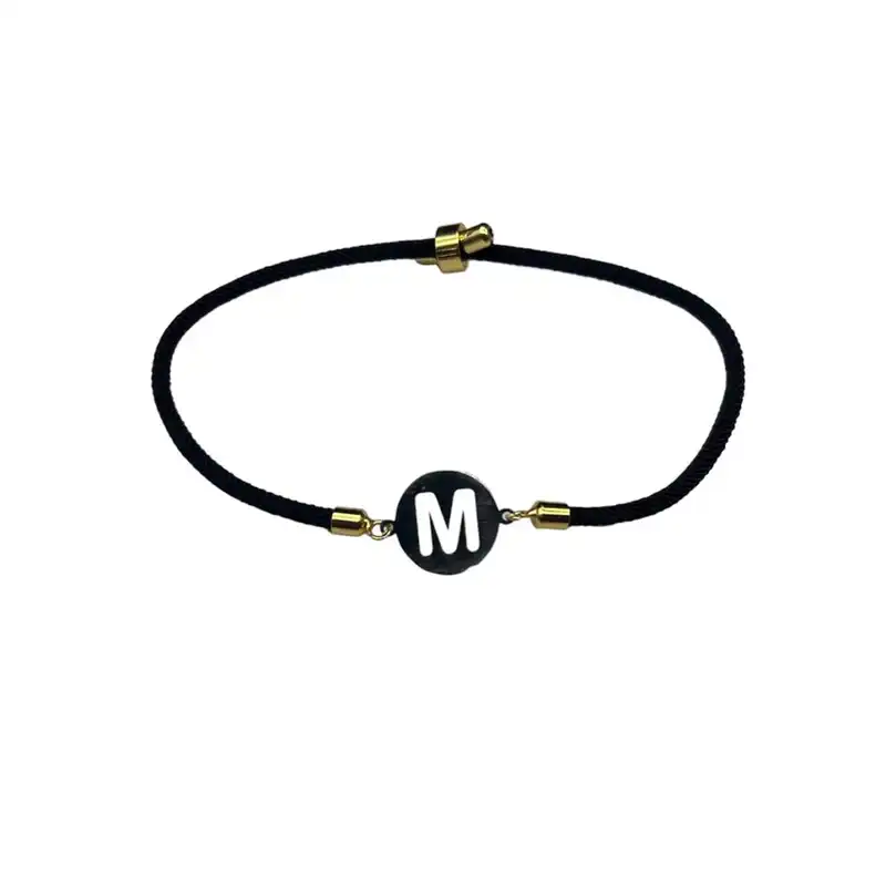 دستبند نقره  طرح حرف M مدل تو خالی