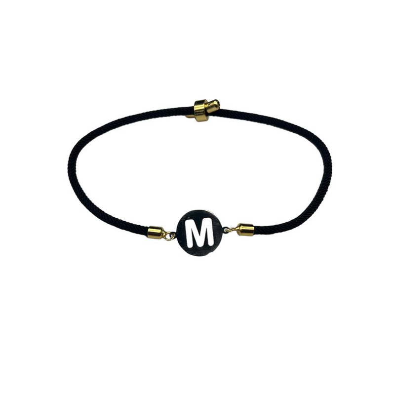 دستبند نقره  طرح حرف M مدل تو خالی