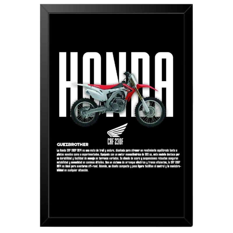 تابلو بکلیت طرح موتور هوندا HONDA CRF230F مدل B-po1927 فریم مشکی