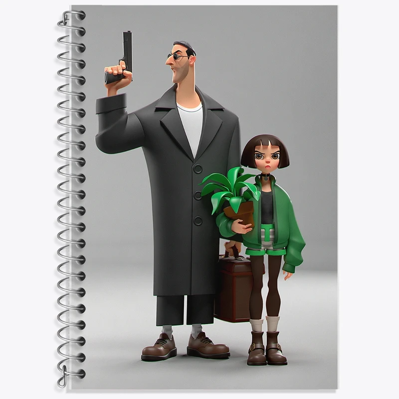 دفتر زبان 50 برگ خندالو مدل سه خط طرح لئون و ماتیلدا کد F396